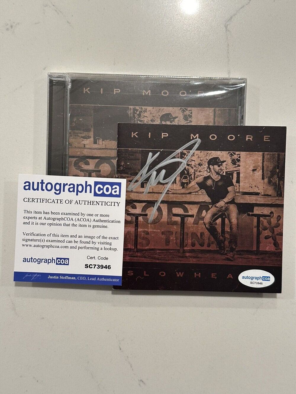 Kip Moore County Music Star Signed Autograph Slowheart CD ACOA COA